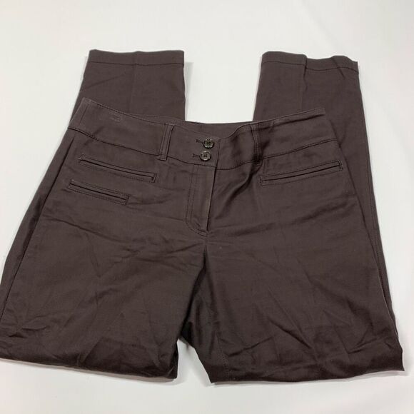 Kenar Women's Mid-Rise Ankle Length Straight Pants Brown Size 8 - Picture 1 of 7